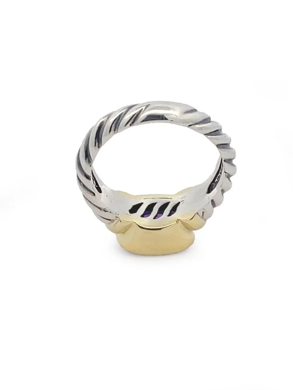 Sterling Silver & 14ky Gold David Yurman Noblesse Amethyst Ring